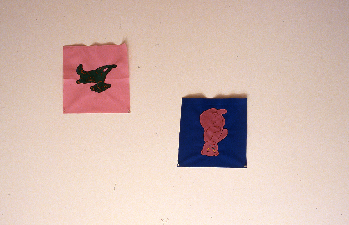 Installation view of the group show trophy.