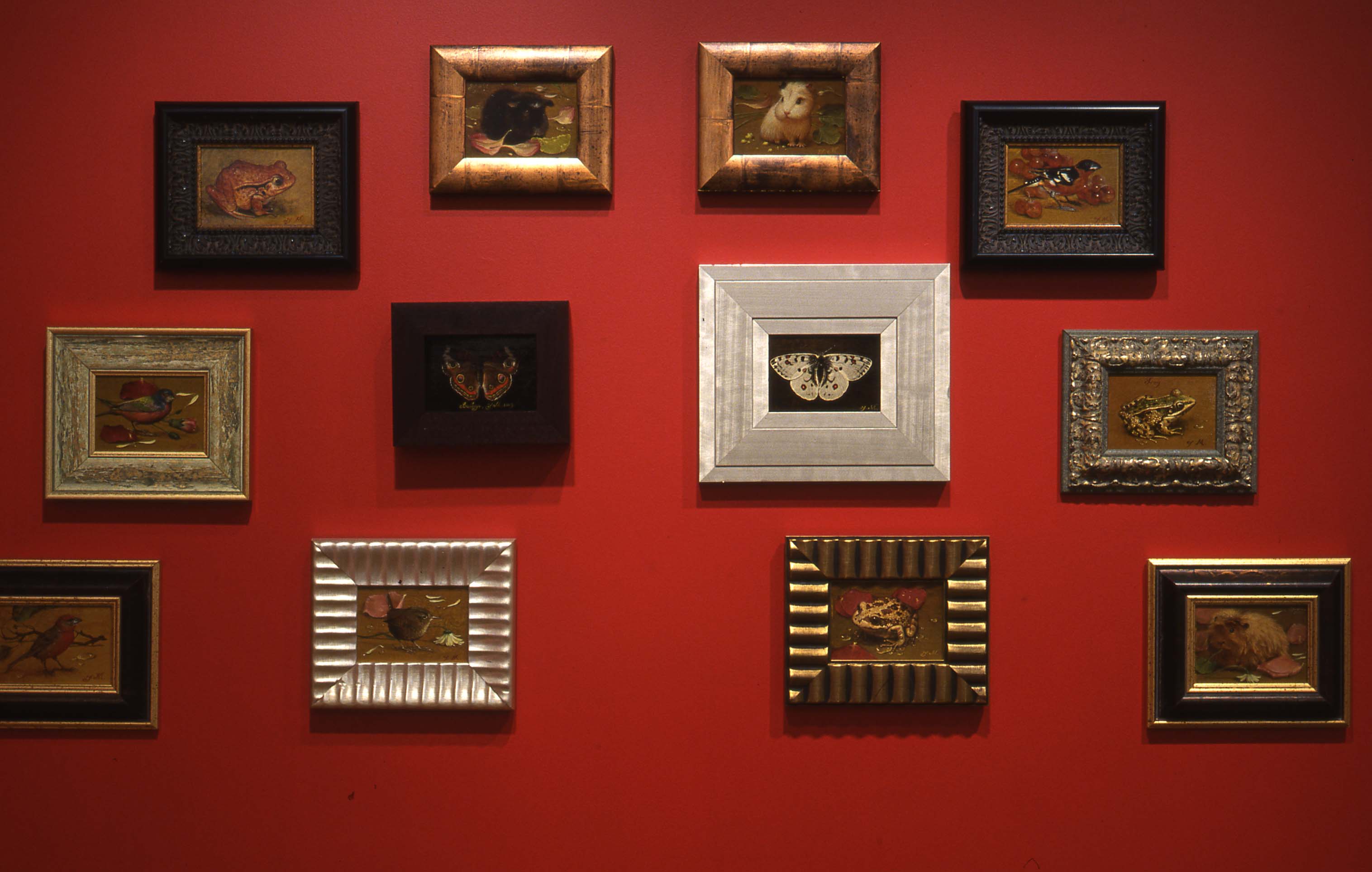 Movchan's paintings recalls the visual language of 17th century Dutch still life, installation view of images.
