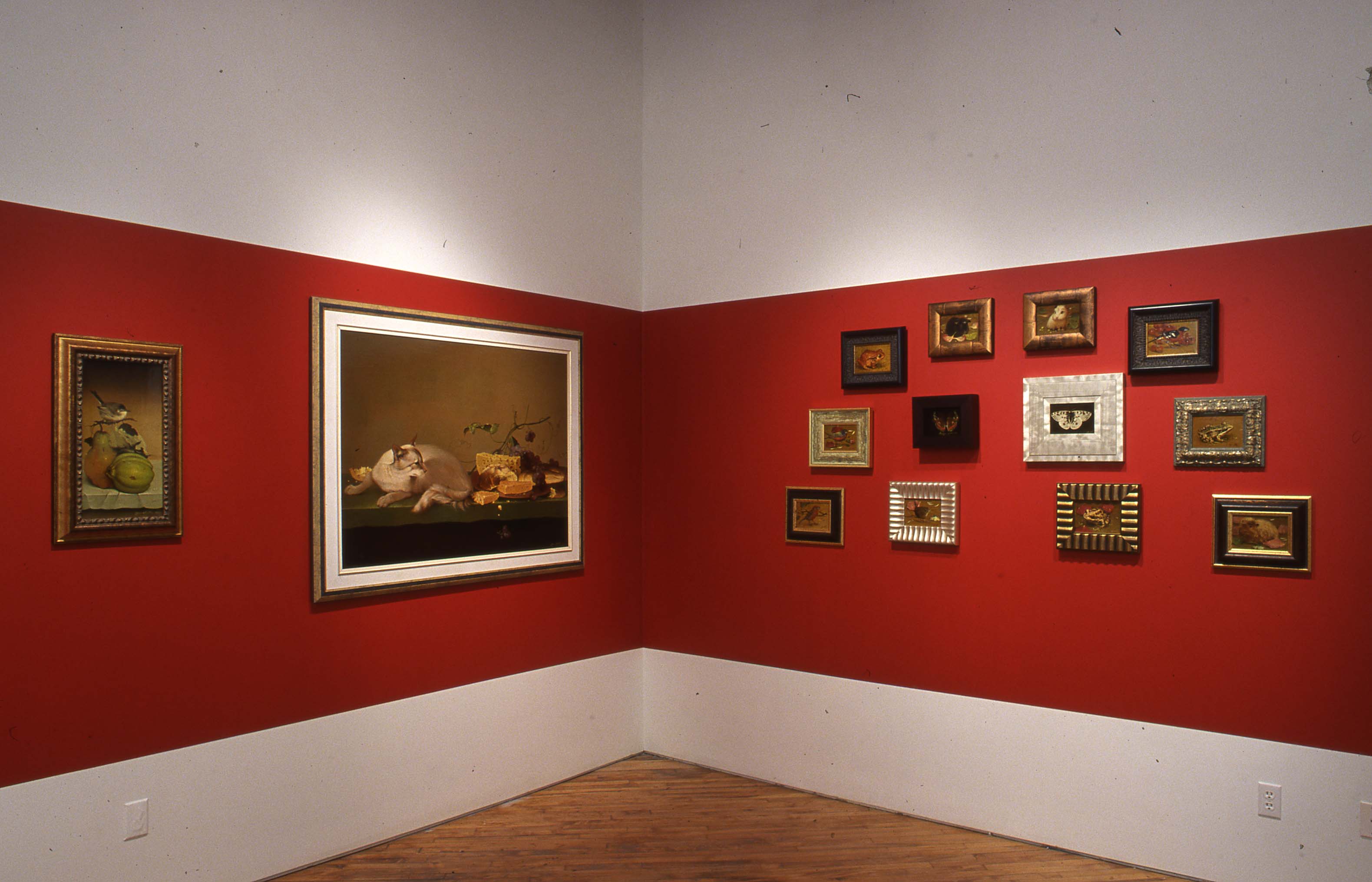 Movchan's paintings recalls the visual language of 17th century Dutch still life, installation view of images.