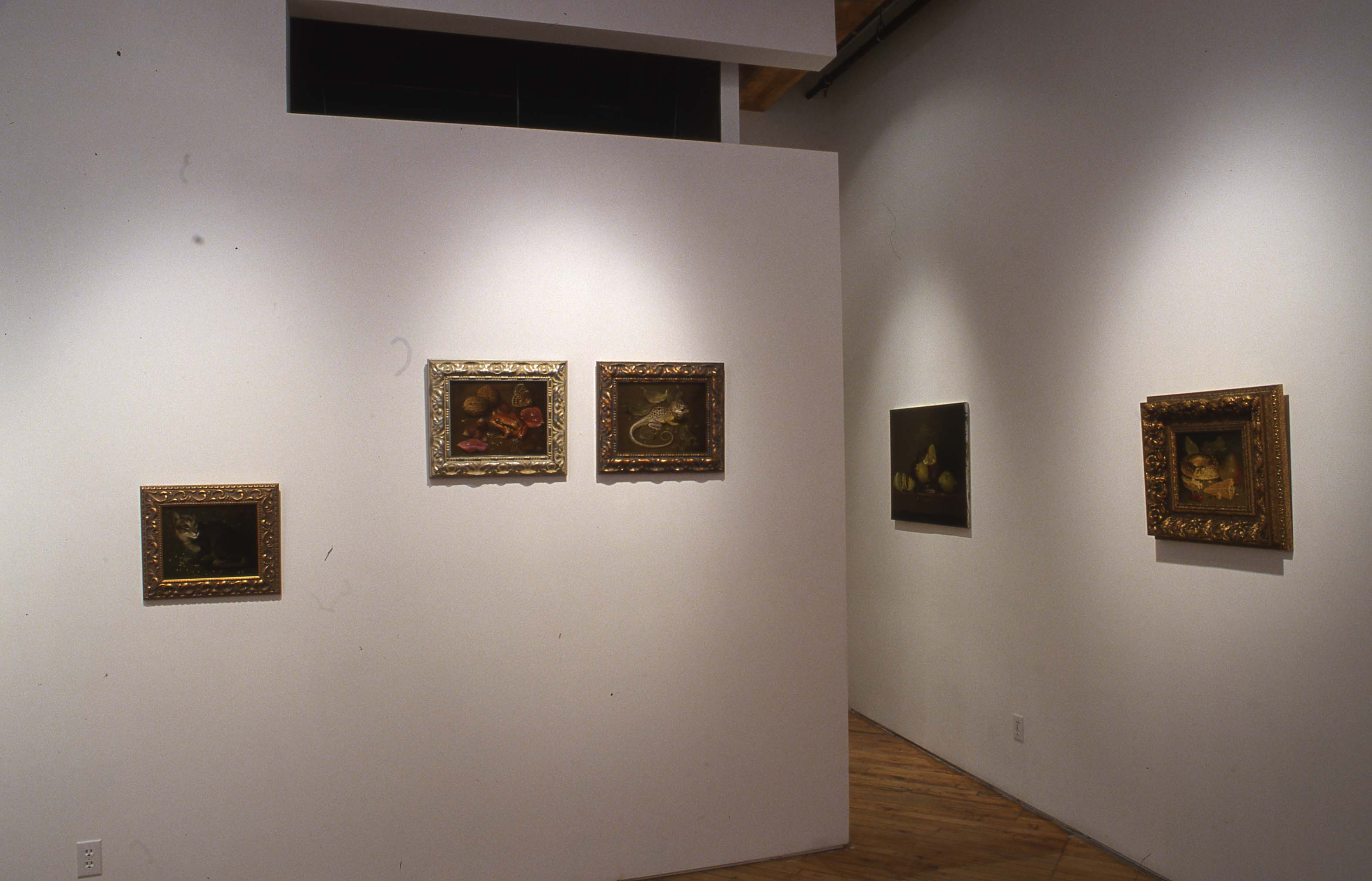 Movchan's paintings recalls the visual language of 17th century Dutch still life, installation view of images.