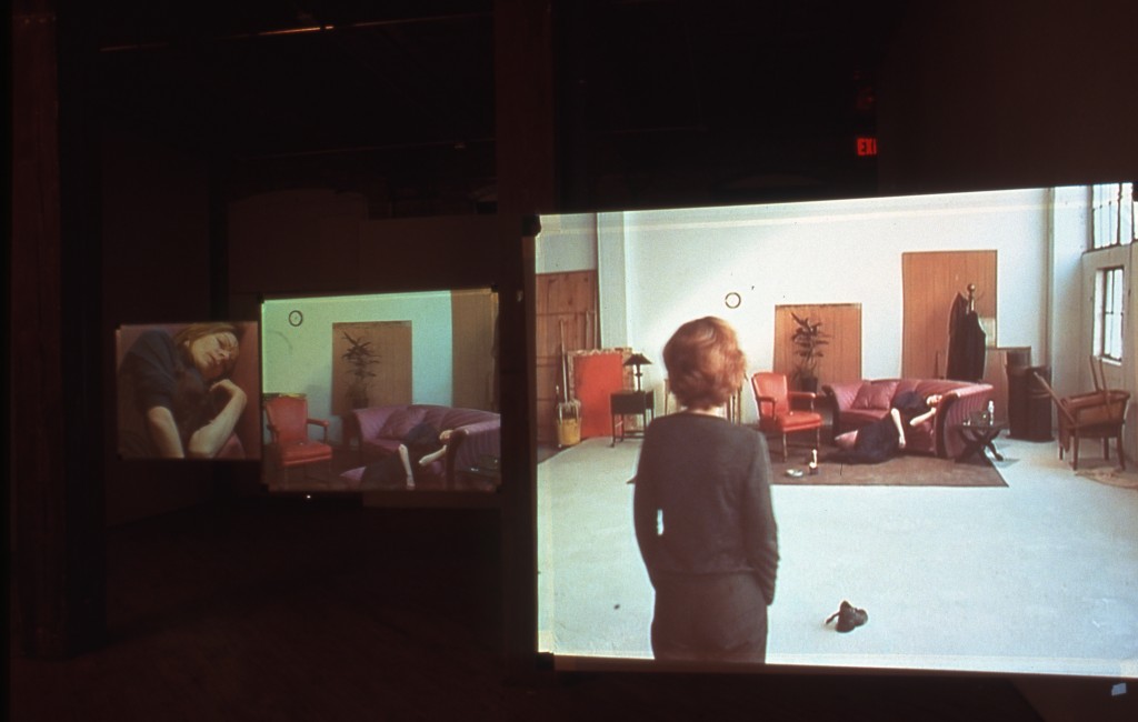 Judy Radul: Installation View multiple projections, with 16mm film quality.