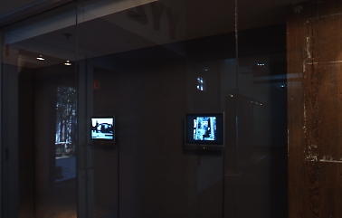 Donald Rance: Installation view, window, video monitors.