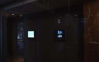 Donald Rance: Installation view, window, video monitors.