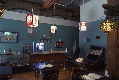 Karen Tam: installation view of Shangri-La Cafe,