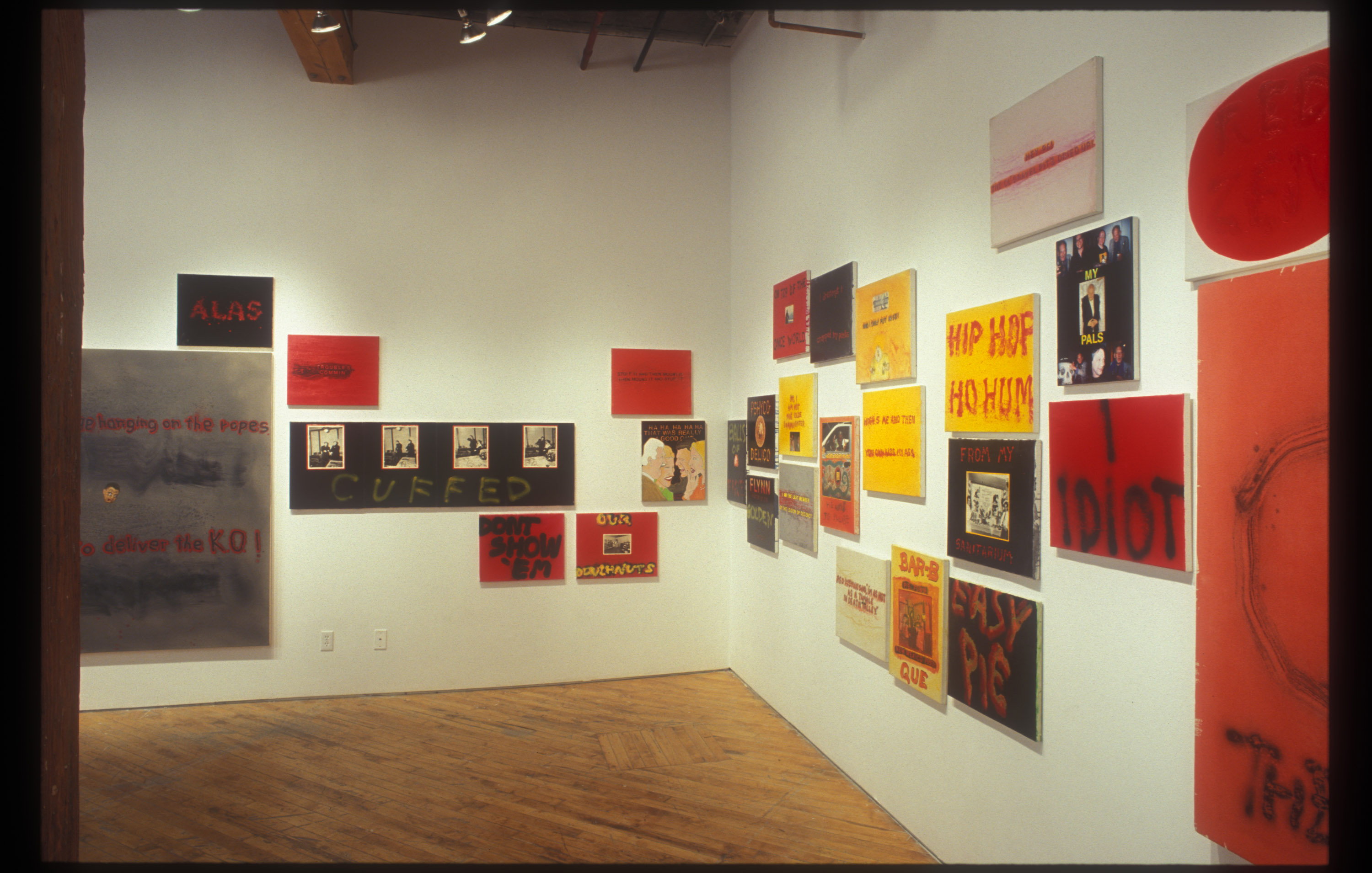 John Will: View of artwork in grid formation, throughout the gallery.