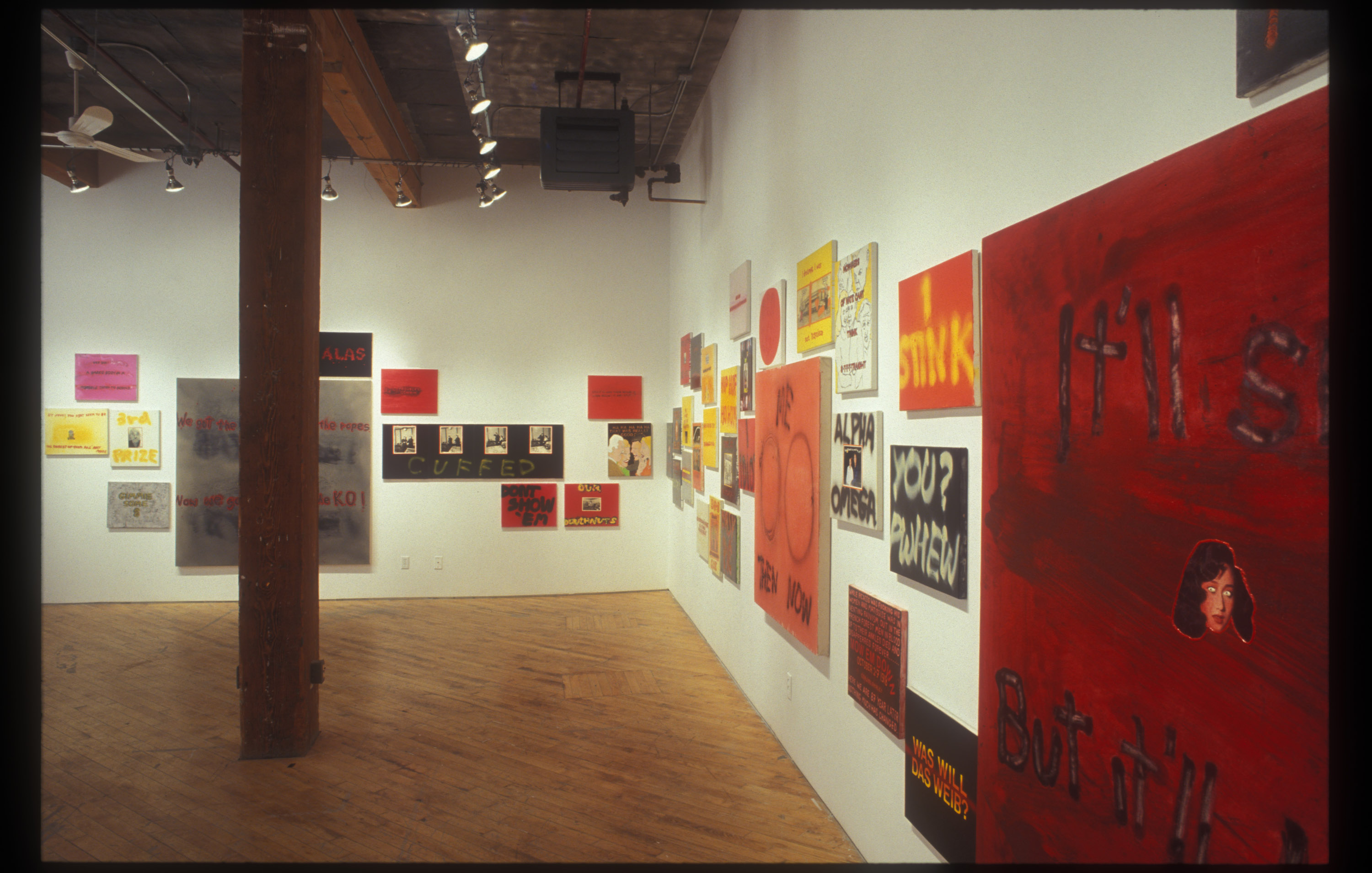 John Will: View of artwork in grid formation, throughout the gallery.