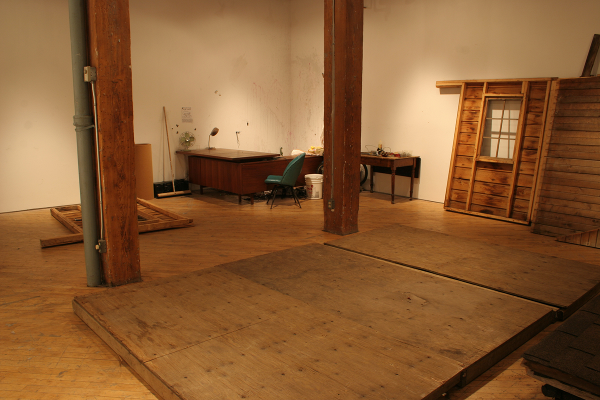 Swintak: Residency, images of wooden planks, laid out.