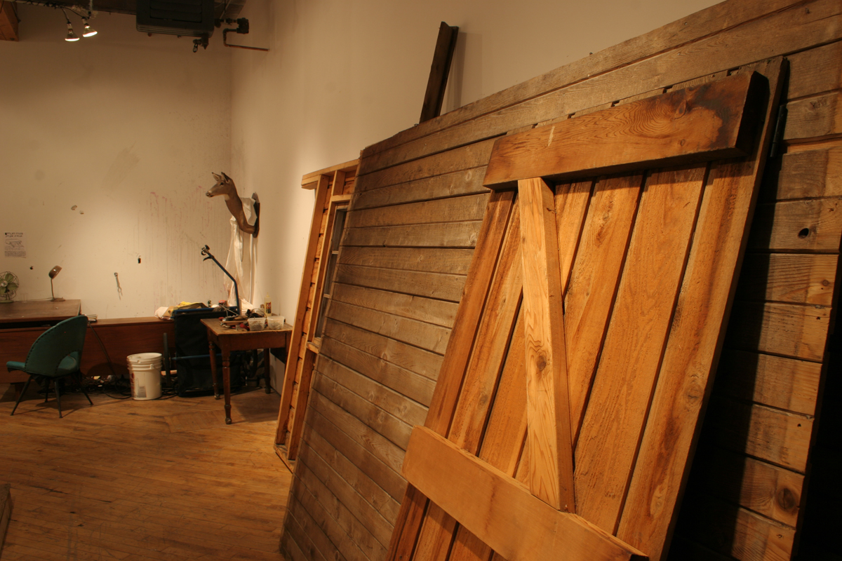 Swintak: Residency, images of wooden planks, laid out.