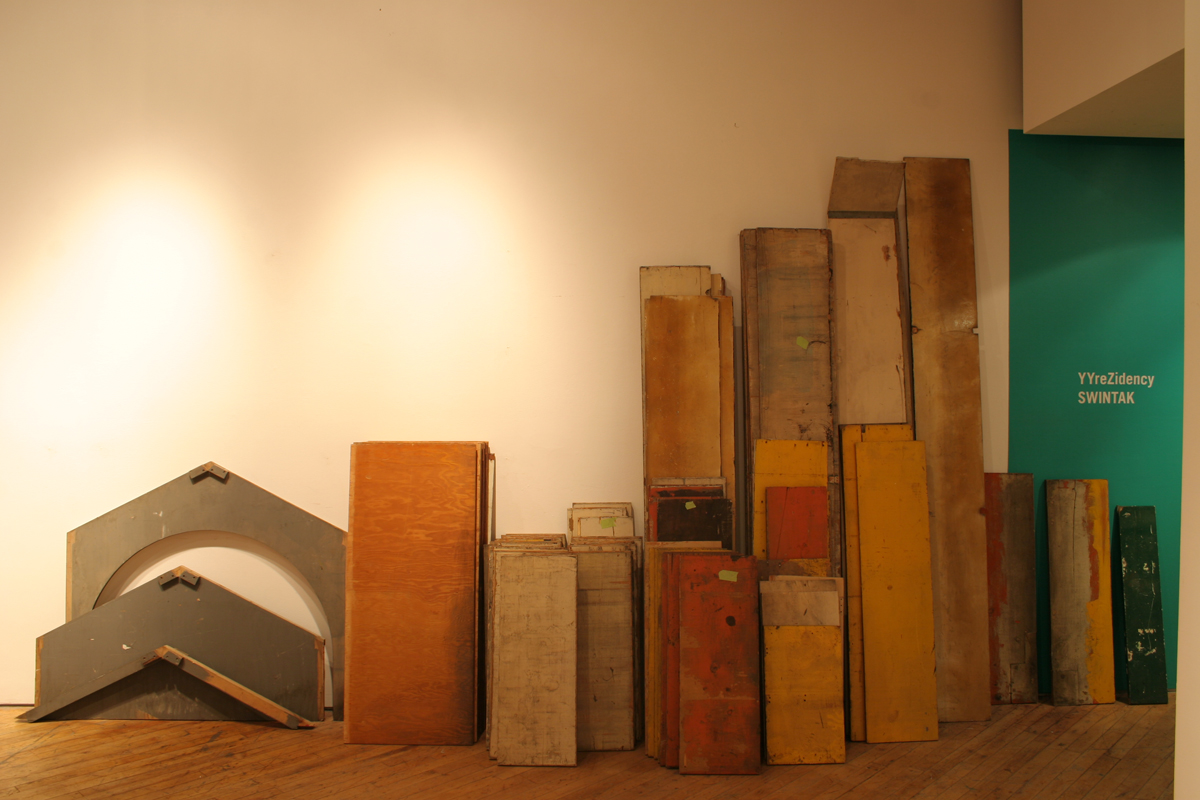 Swintak: Residency, images of wooden planks, laid out.