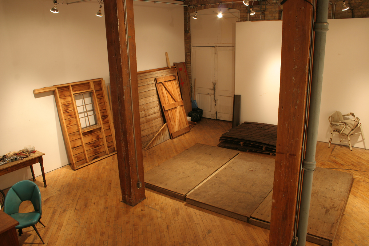 Swintak: Residency, images of wooden planks, laid out.