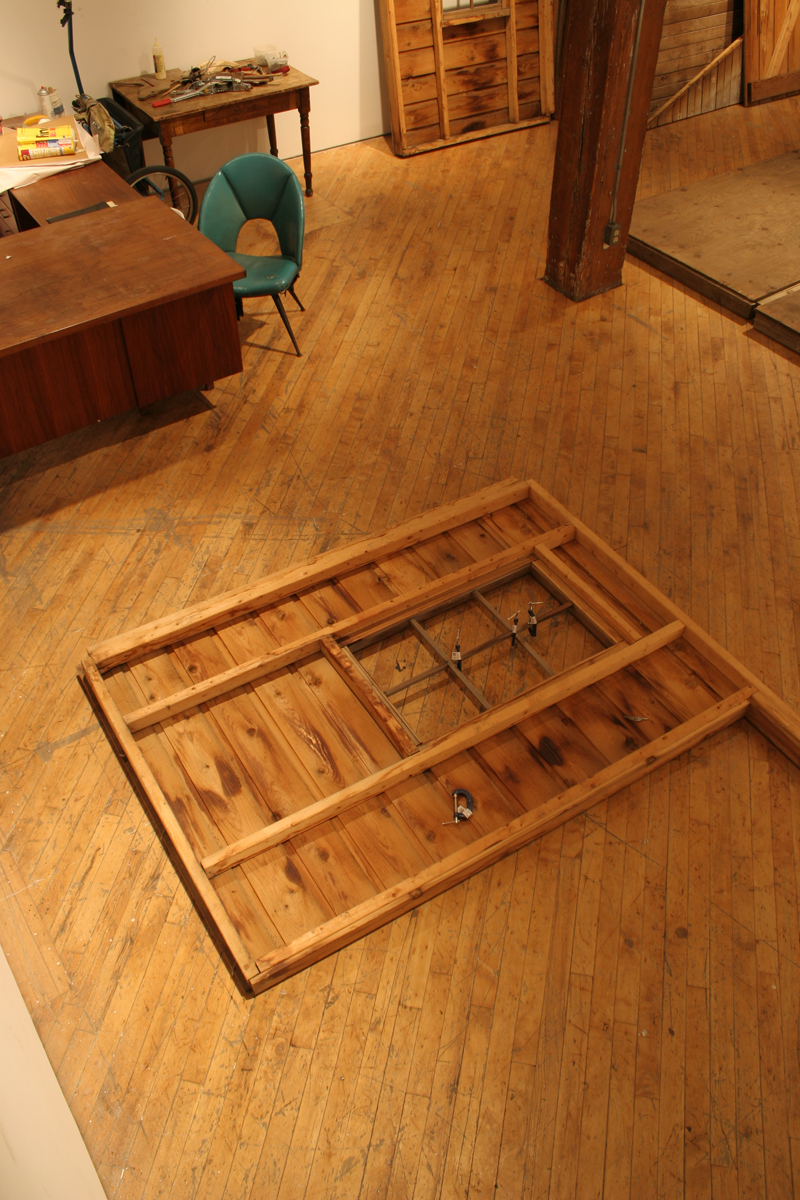 Swintak: Residency, images of wooden planks, laid out.