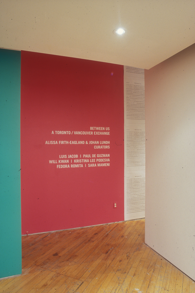 Installation view, Posters on view at YYZ gallery.