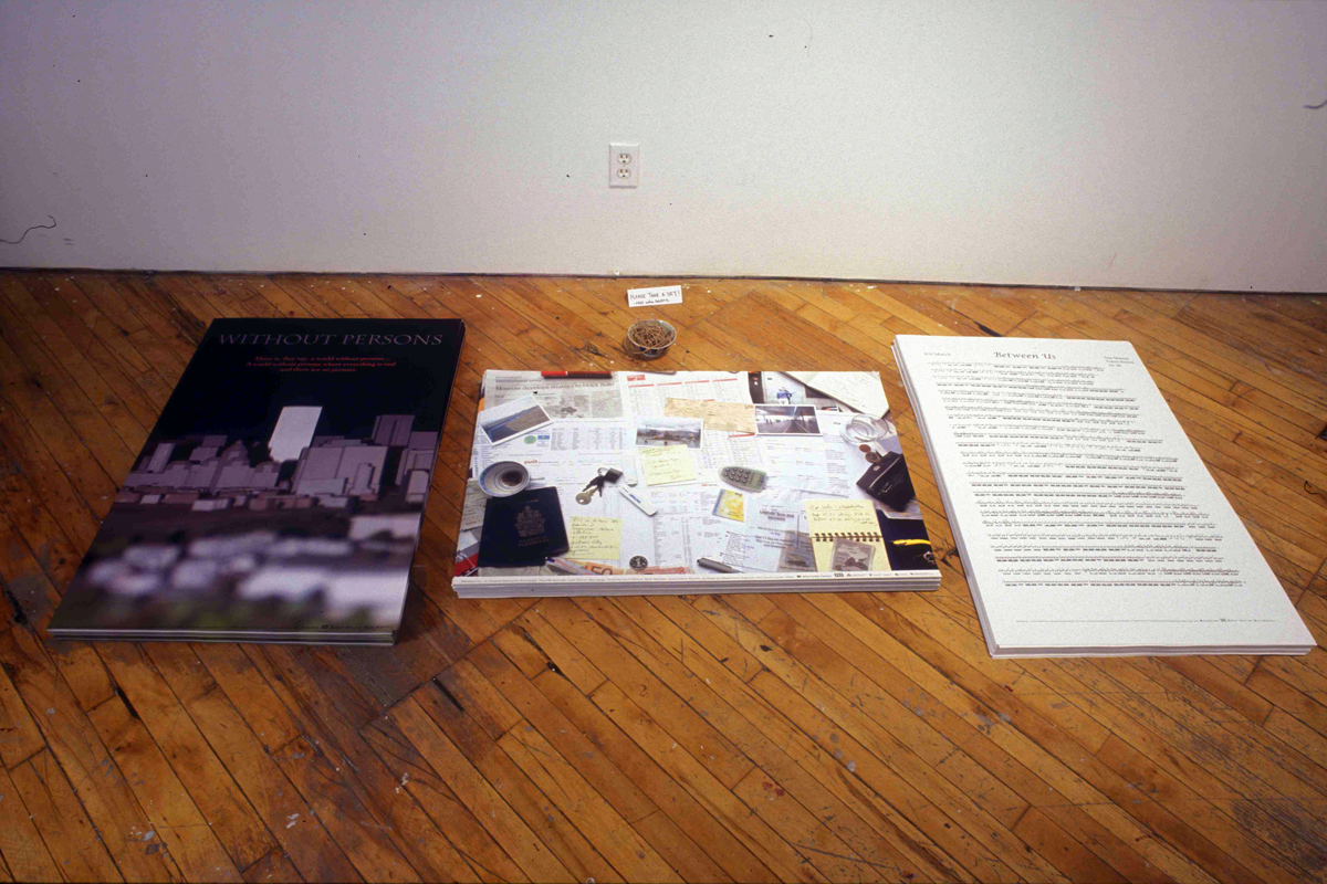 Installation view, Posters on view at YYZ gallery.