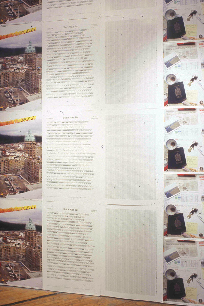 Installation view, Posters on view at YYZ gallery.