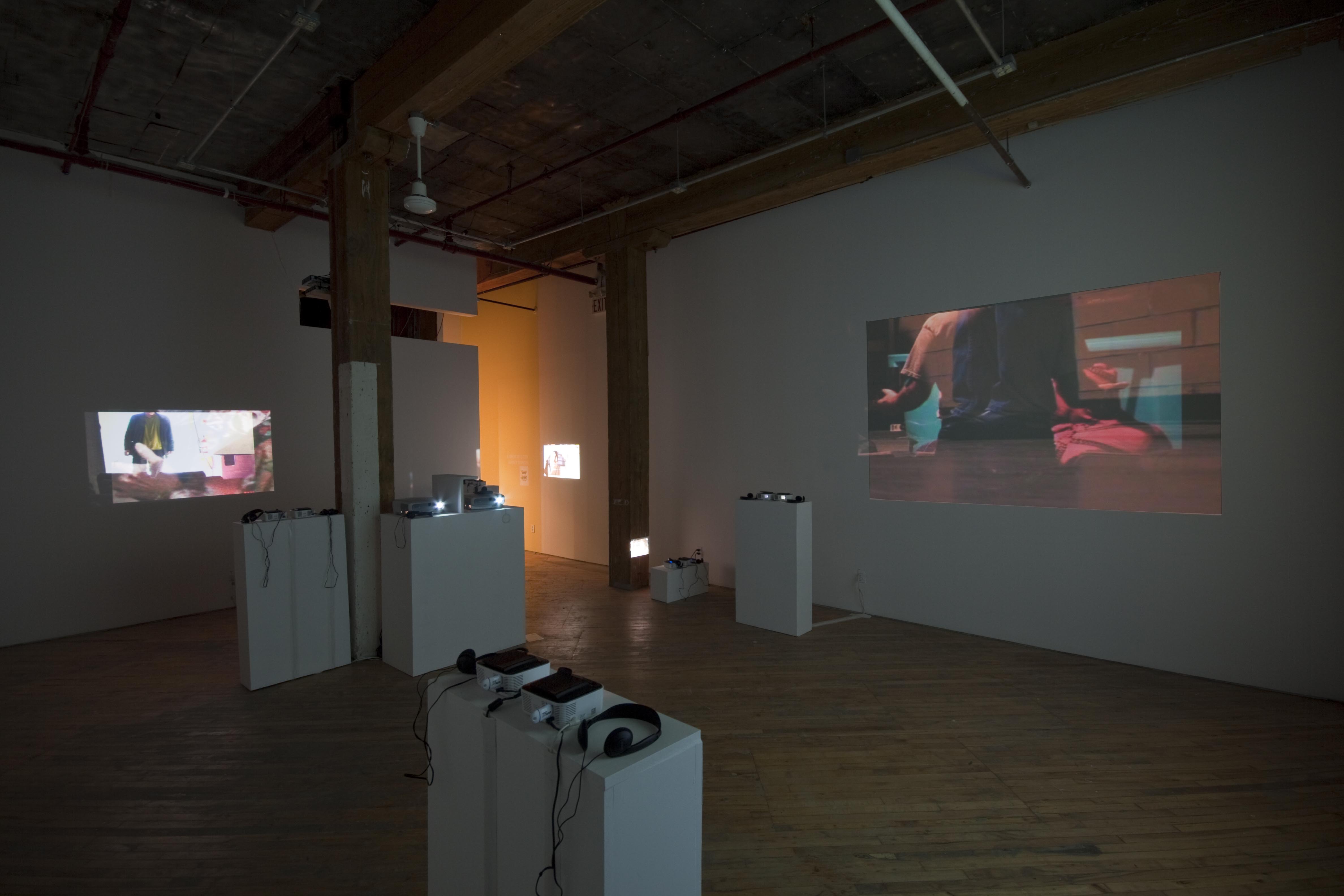 Ashley Guindon, installation view, multiple video projections