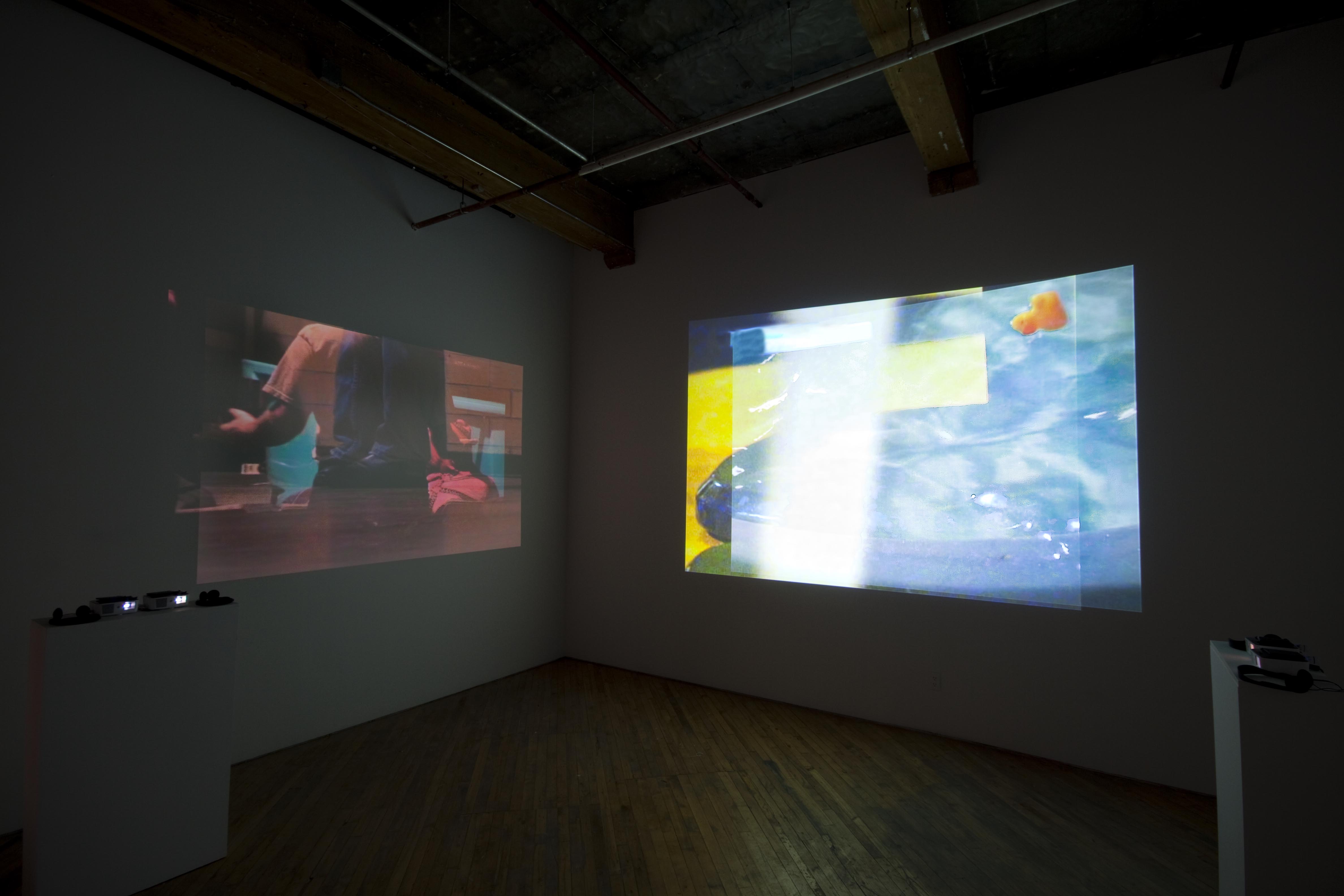 Ashley Guindon, installation view, multiple video projections