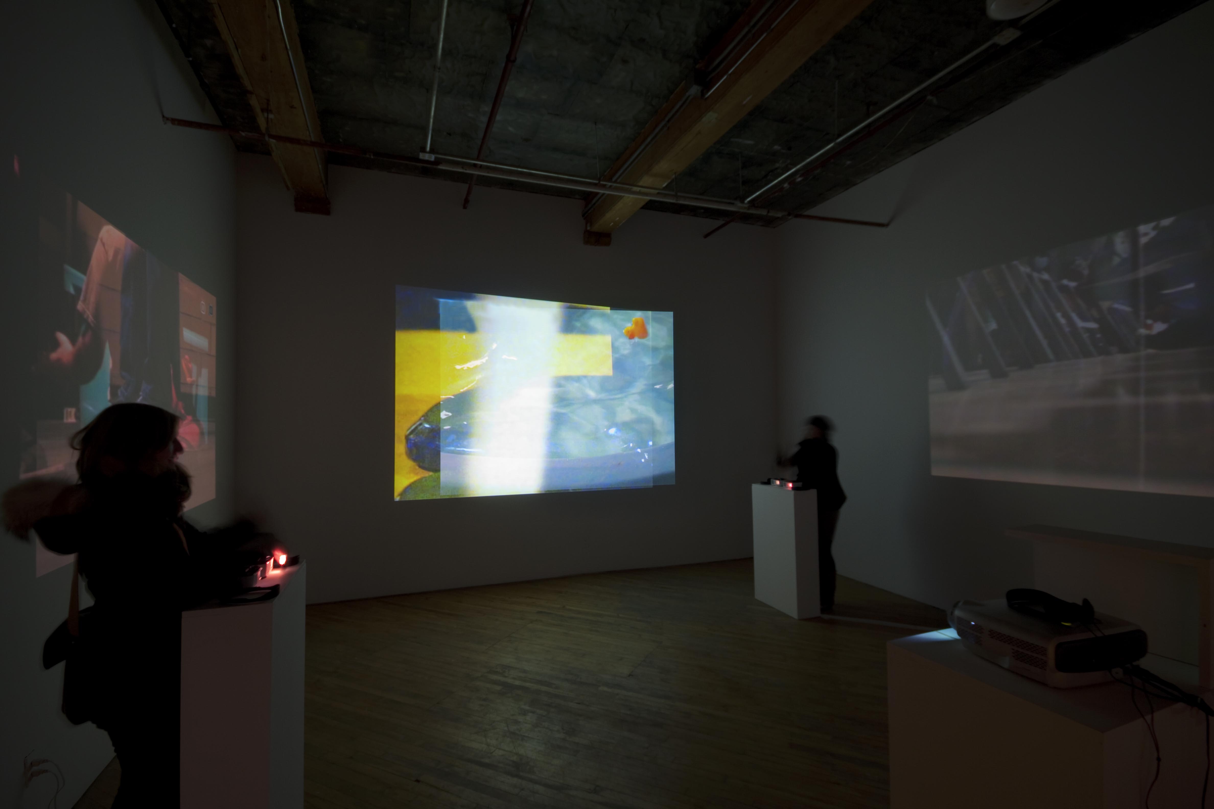 Ashley Guindon, installation view, multiple video projections