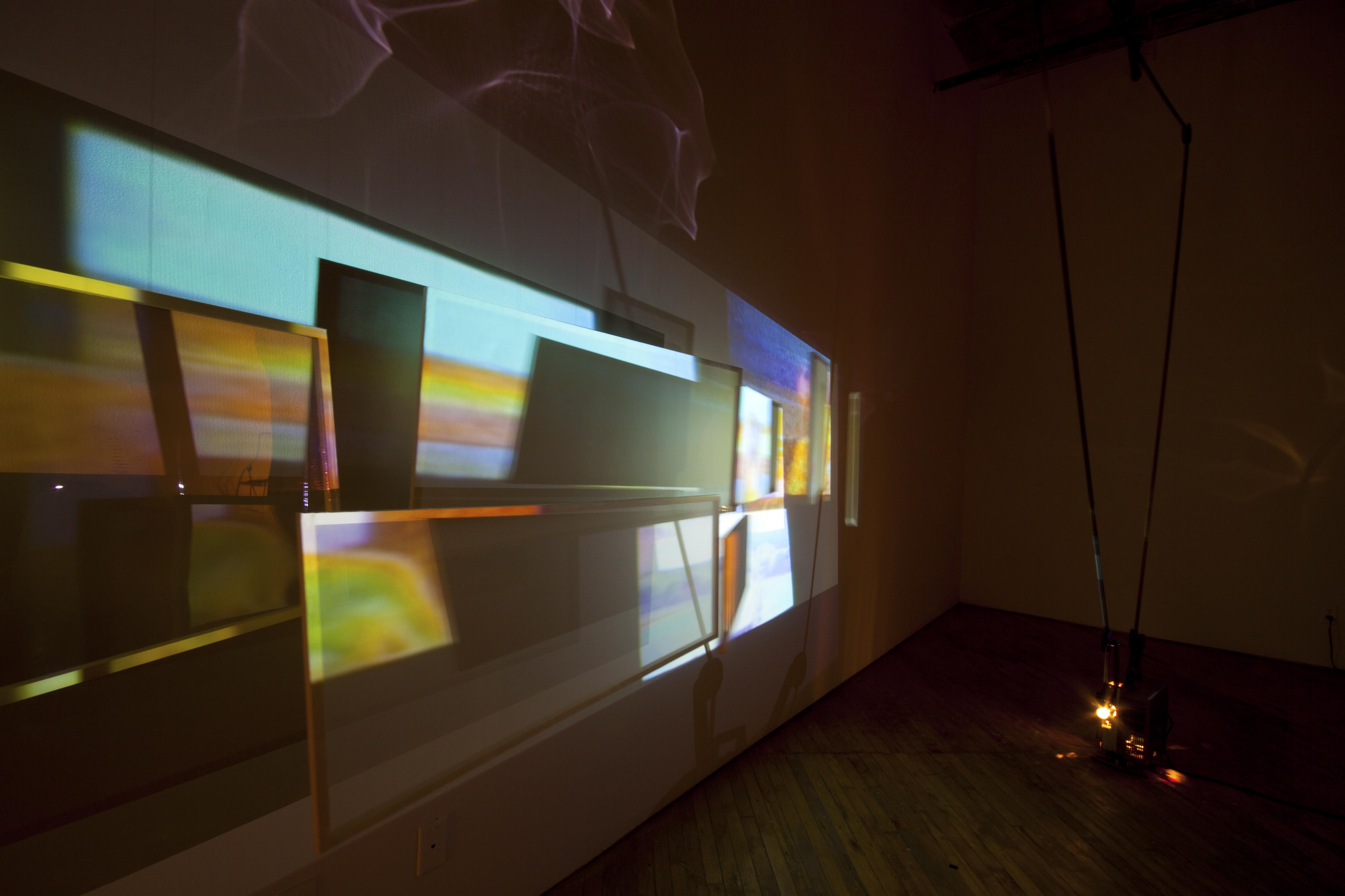 Malena Szlam, installation view, layered video projections.