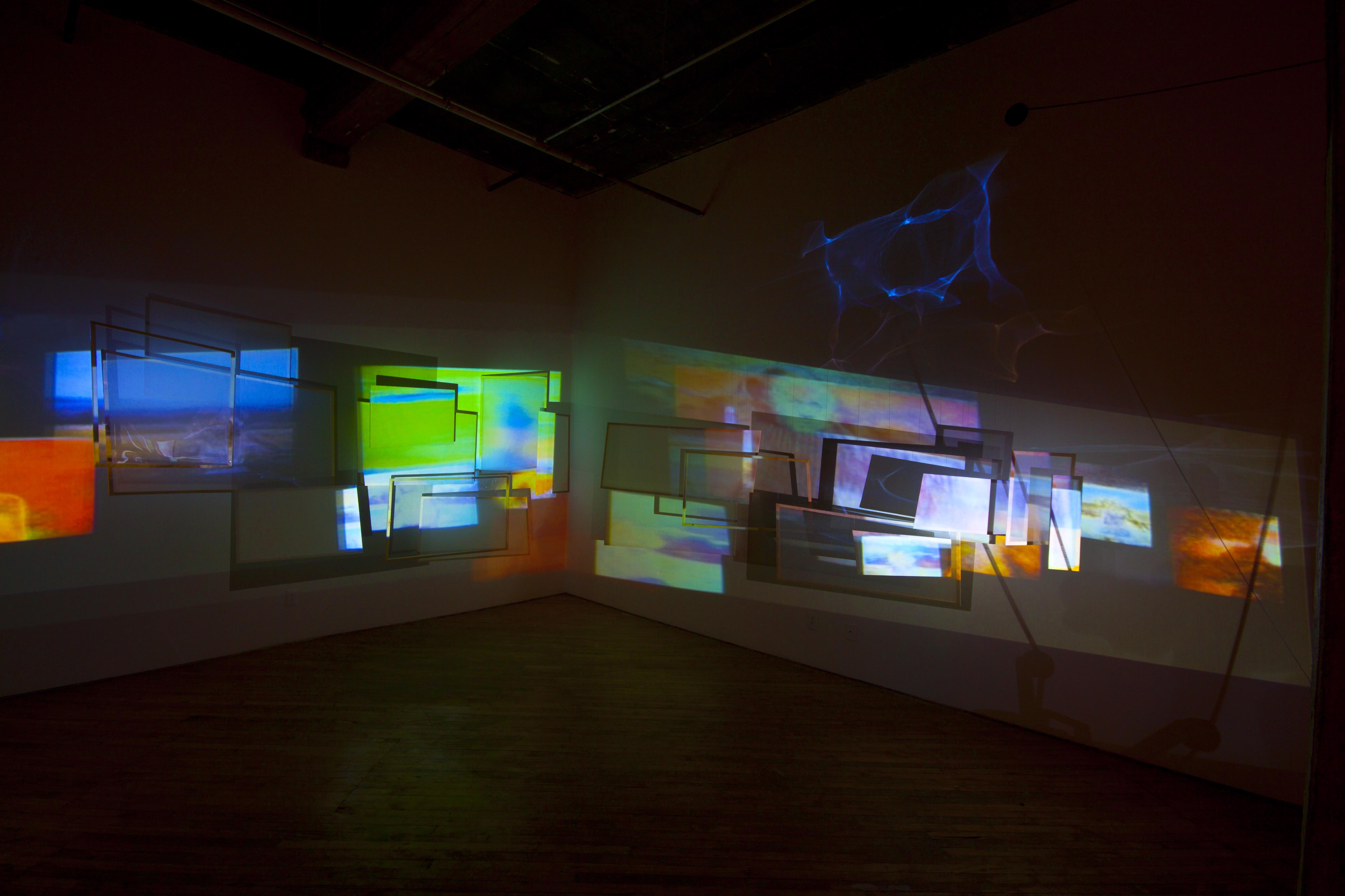 Malena Szlam, installation view, layered video projections.