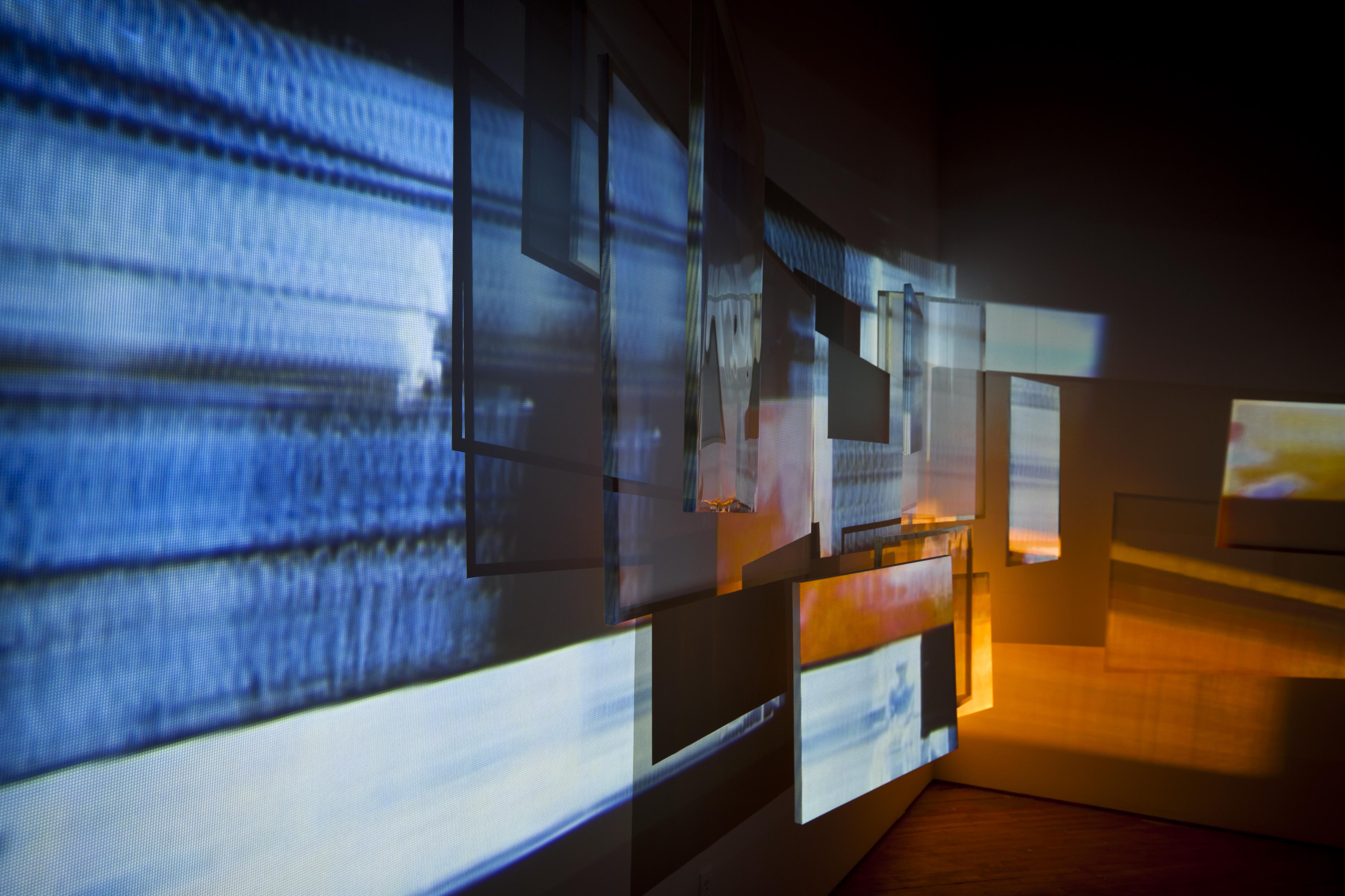 Malena Szlam, installation view, layered video projections.