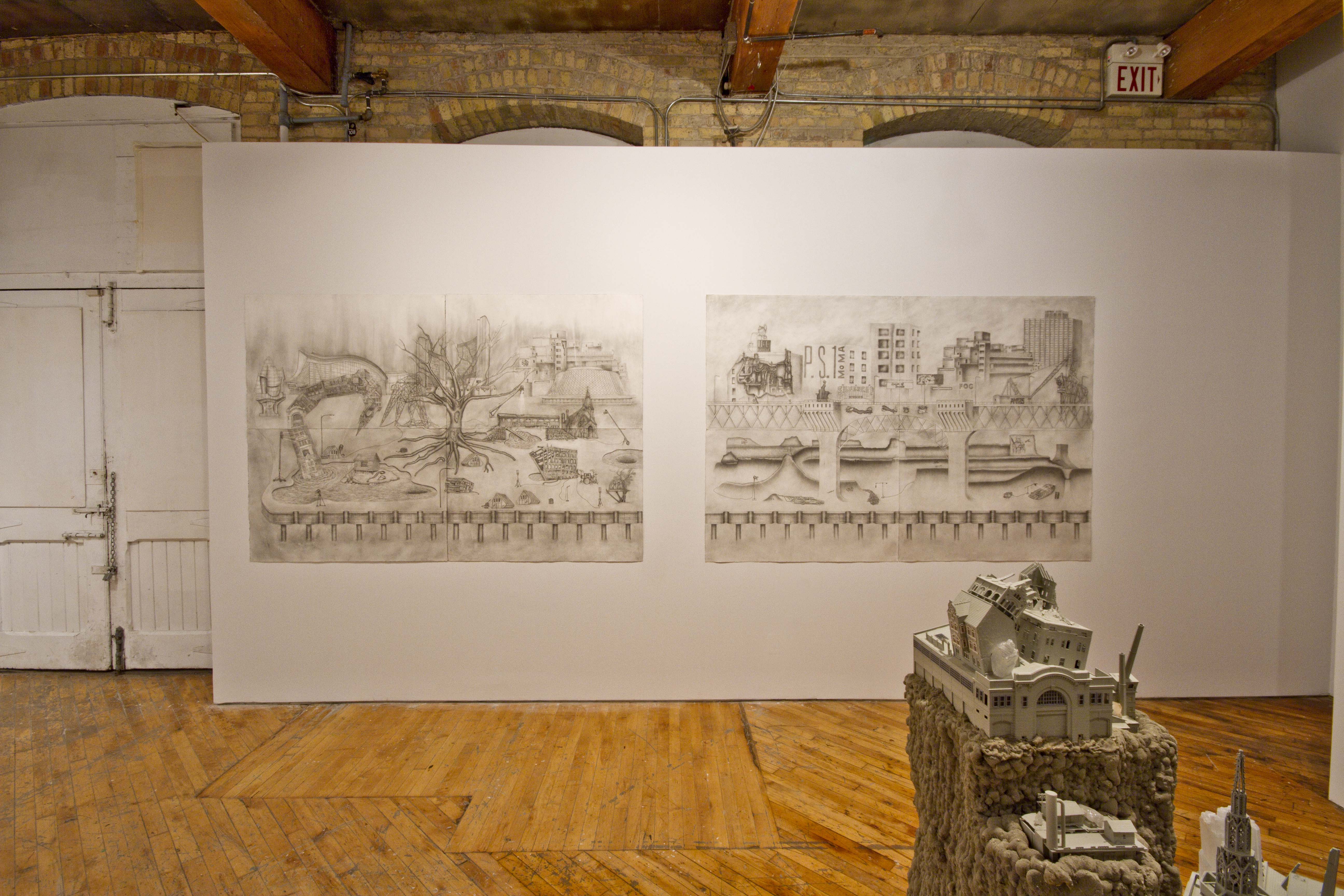 Keith Langergraber: You Can't Go Home Again, installation view sculptures and drawings.