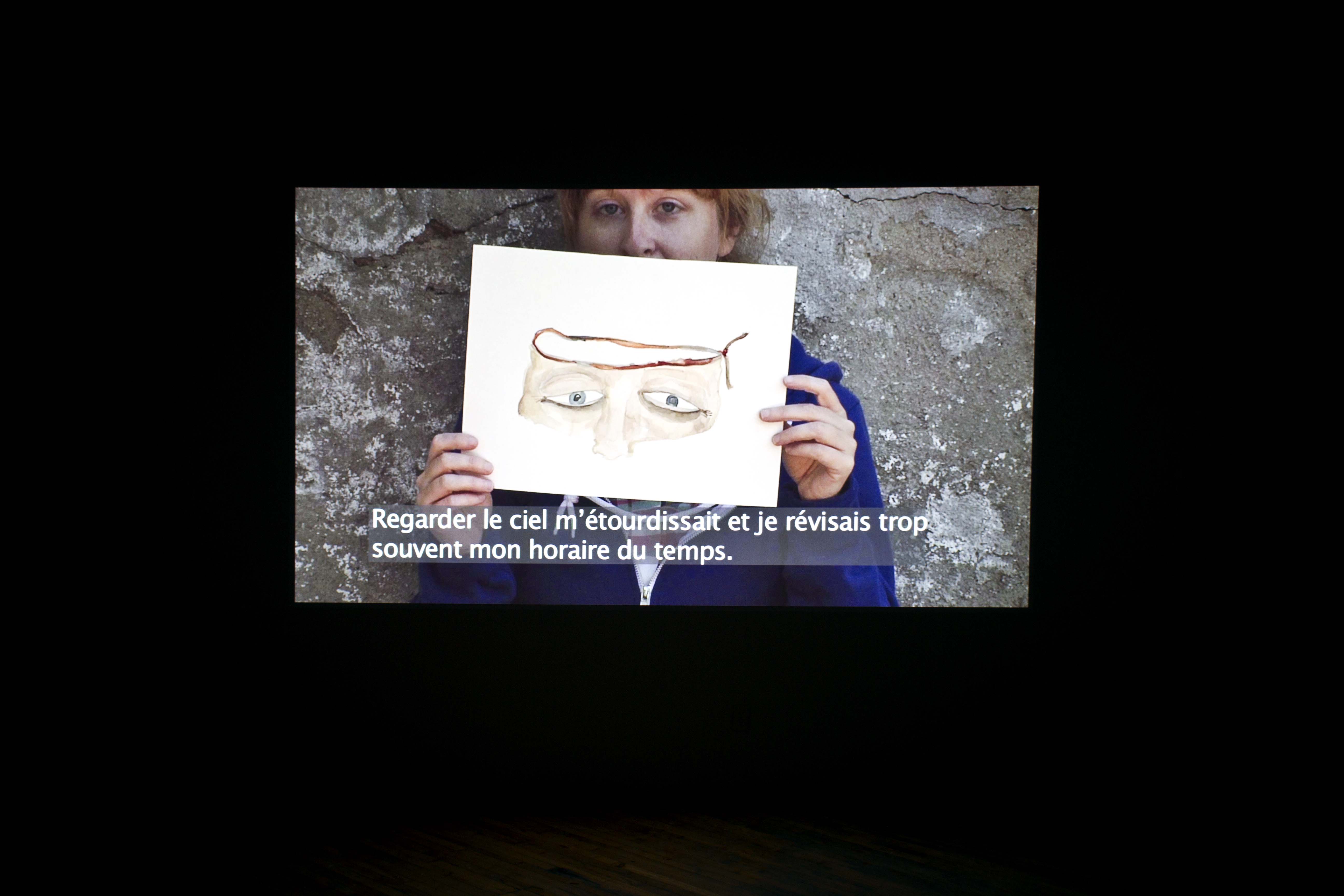 Julie Lequin, installation view video tripttych.