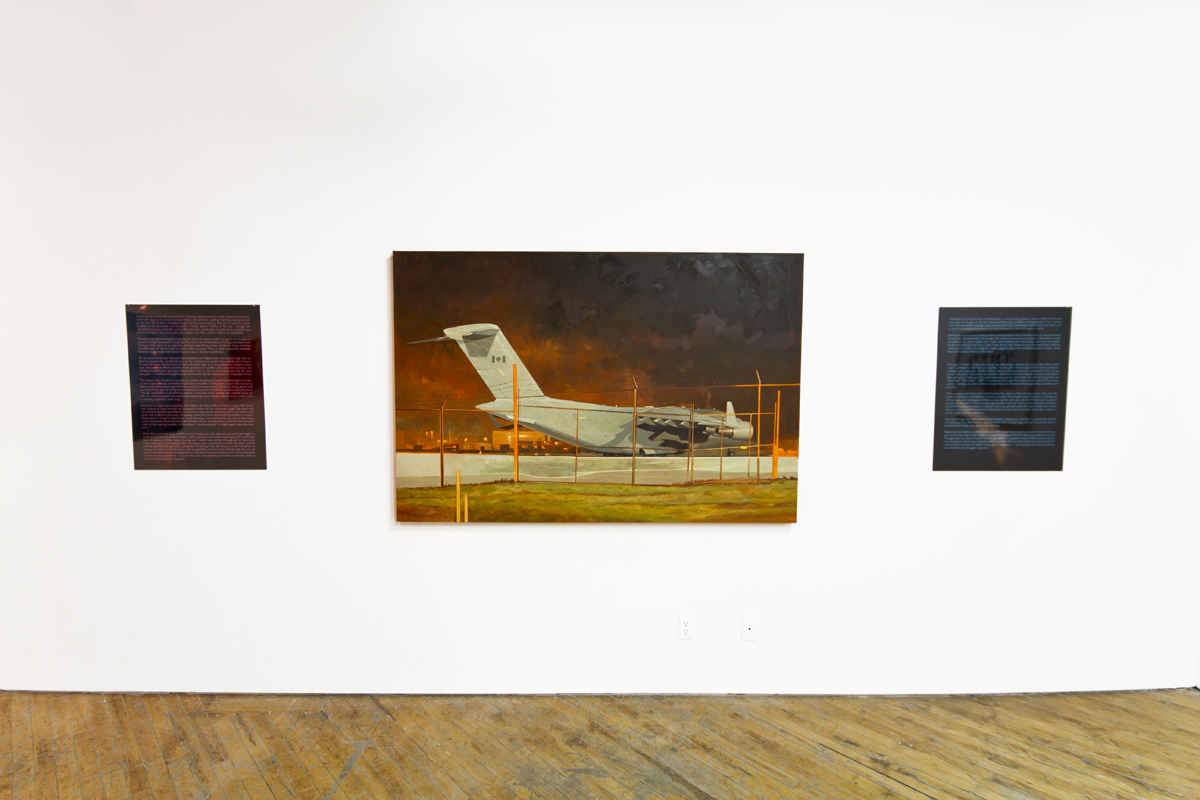 Scott Waters: Installation view, oil on canvas.