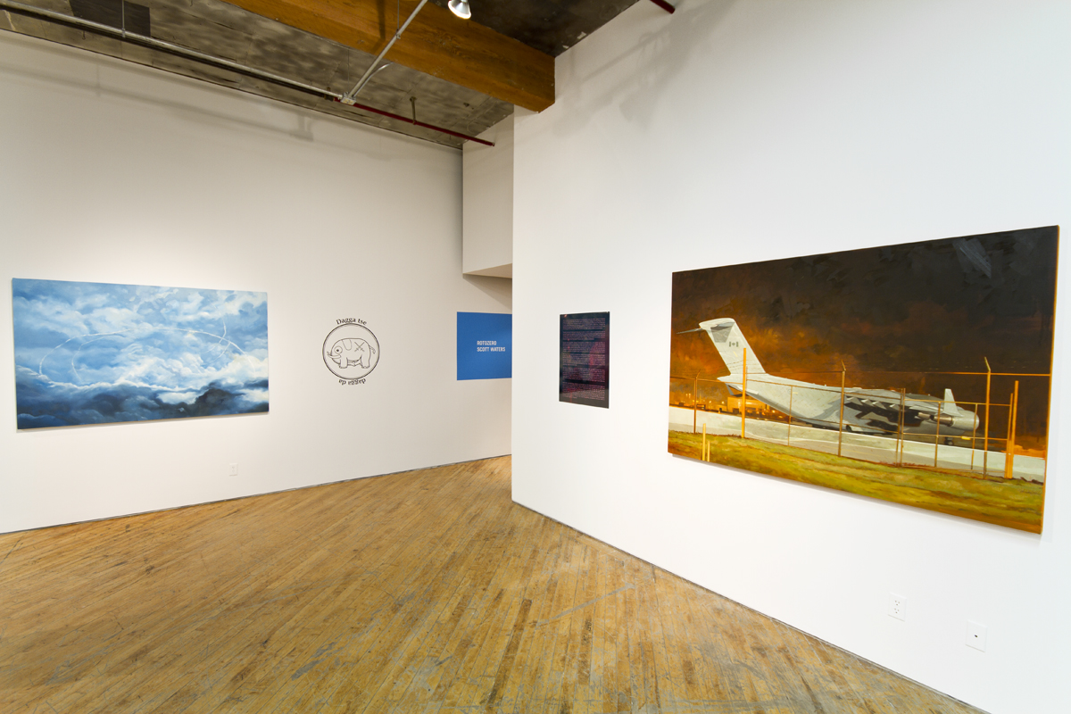 Scott Waters: Installation view, oil on canvas.