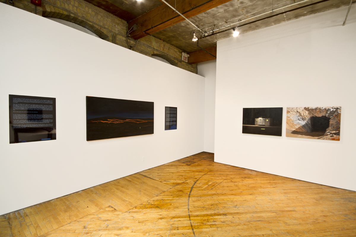 Scott Waters: Installation view, oil on canvas.