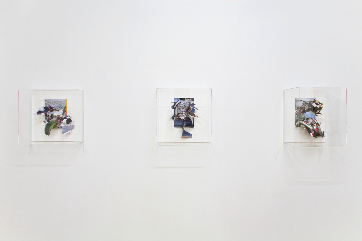 Randi Nygrd, installation view, a series of collages and texts.