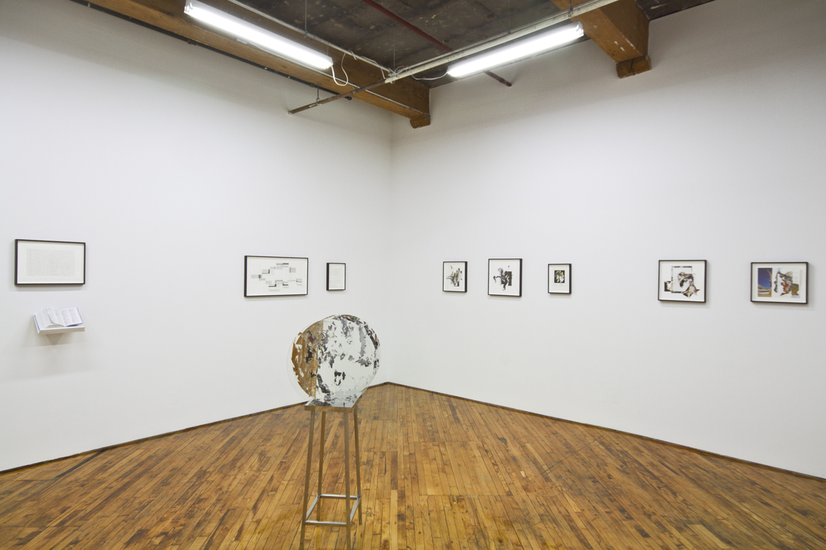Randi Nygrd, installation view, a series of collages and texts.