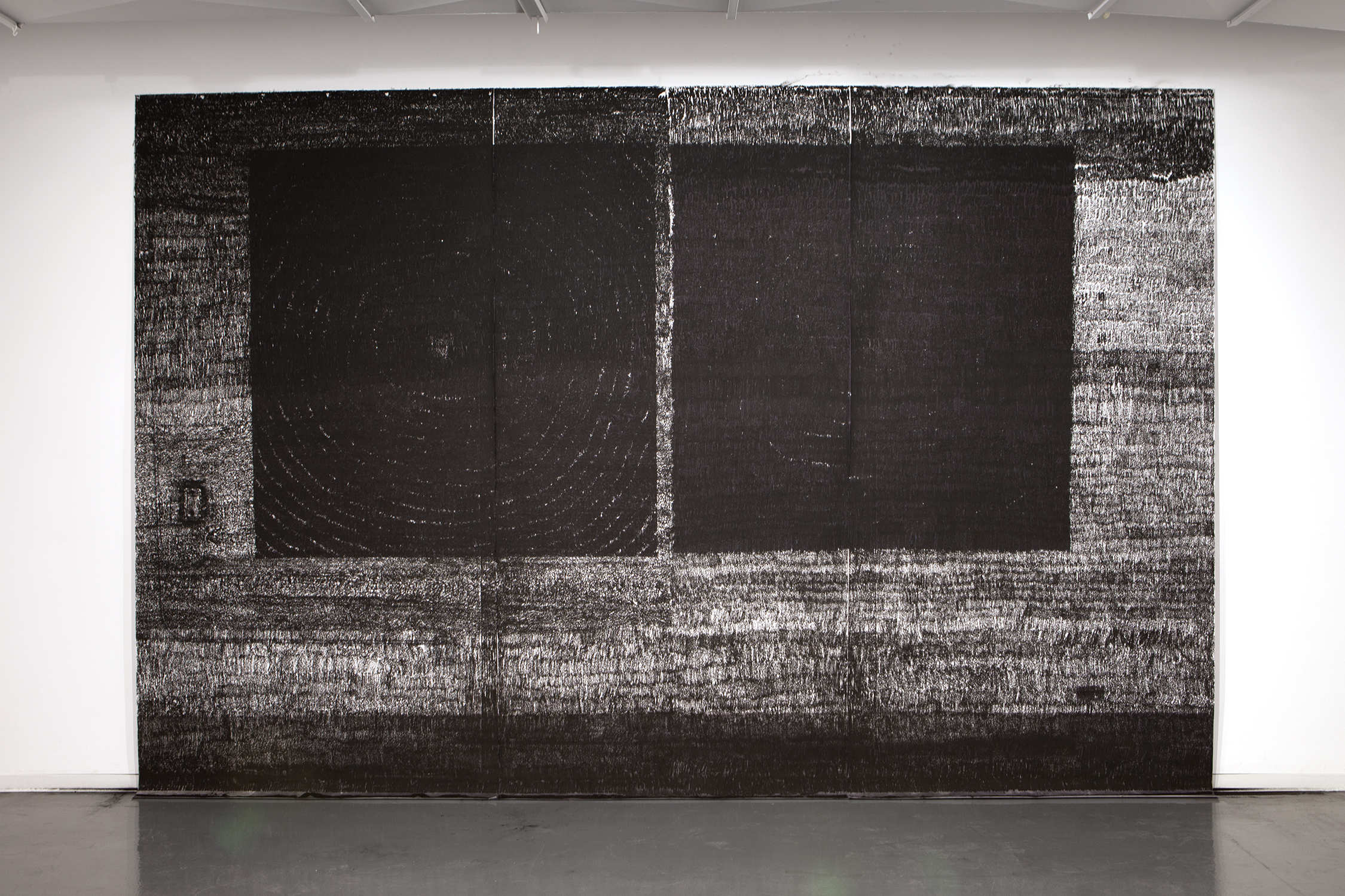Sara A.Tremblay drawing, charcoal with chalk. Black and white, like gelatin silver photographs.