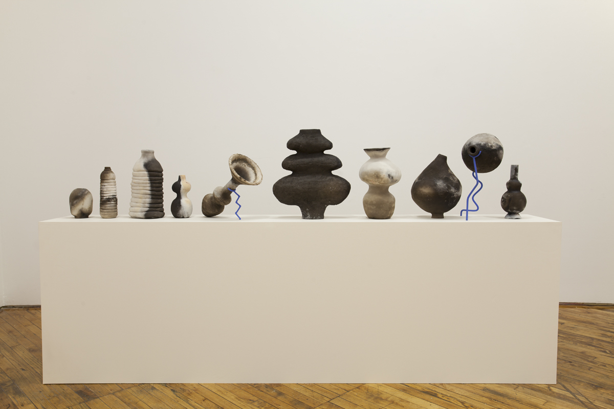 Maura Doyle, installation view, vase sculptures.