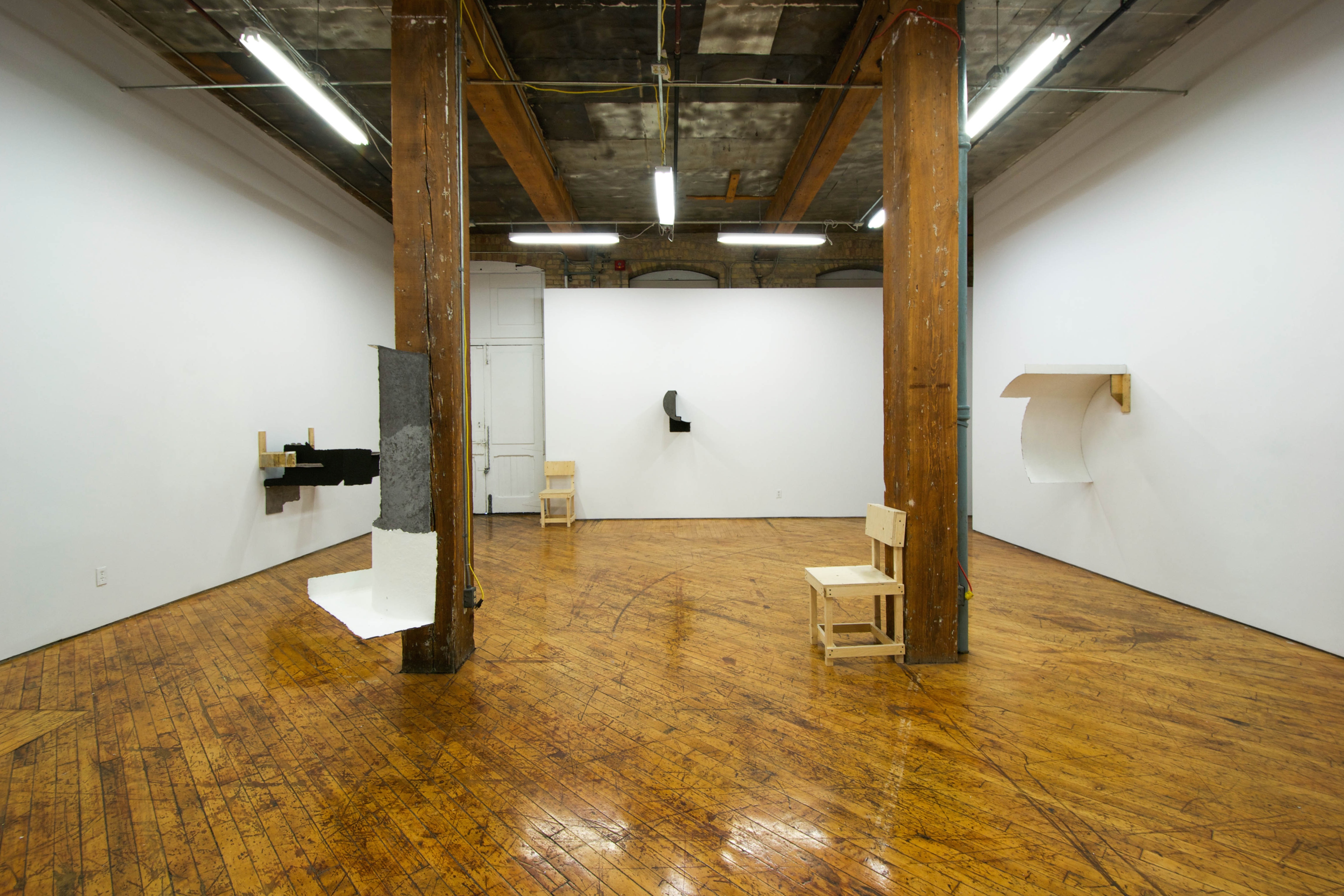 Jen Aitken, installation view, wall mounted sculptures.