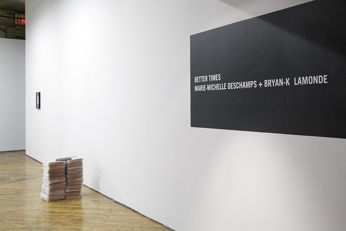 Marie-Michelle Deschamps + Bryan-K. Lamonde, installation view.
