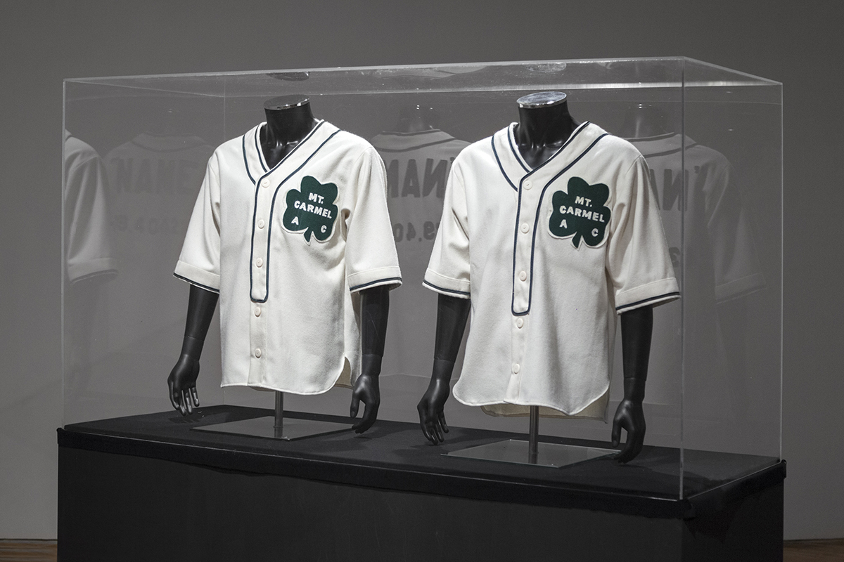 Jalani Morgan, explores two Black baseball players that played for the local Mount Carmel Church team in 1942, baseball uniforms.
