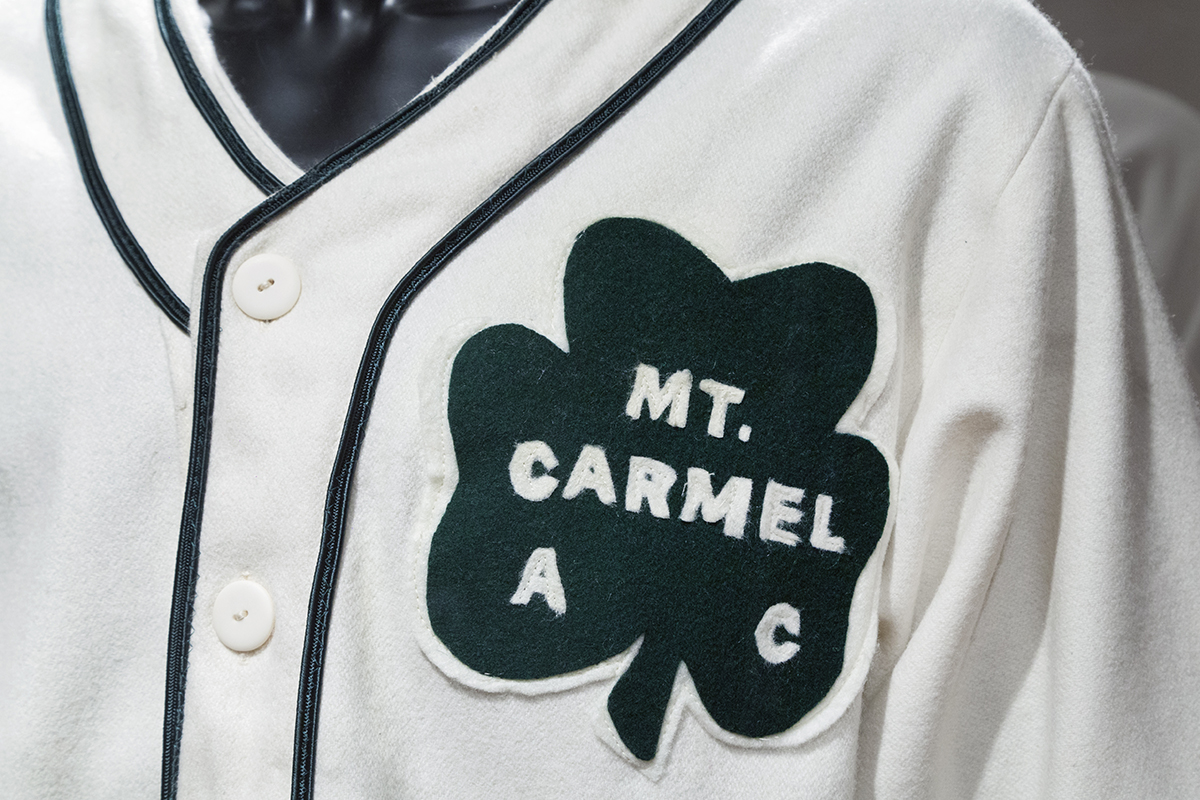 Jalani Morgan, explores two Black baseball players that played for the local Mount Carmel Church team in 1942, baseball uniforms.