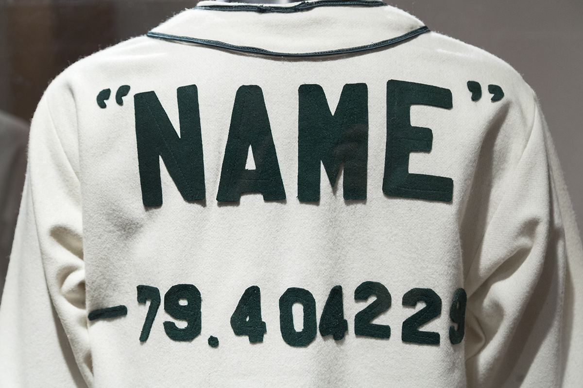 Jalani Morgan, explores two Black baseball players that played for the local Mount Carmel Church team in 1942, baseball uniforms.