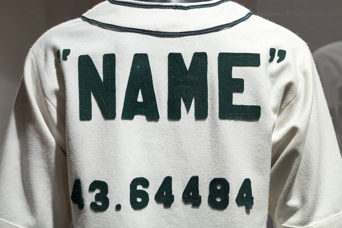 Jalani Morgan, explores two Black baseball players that played for the local Mount Carmel Church team in 1942, baseball uniforms.