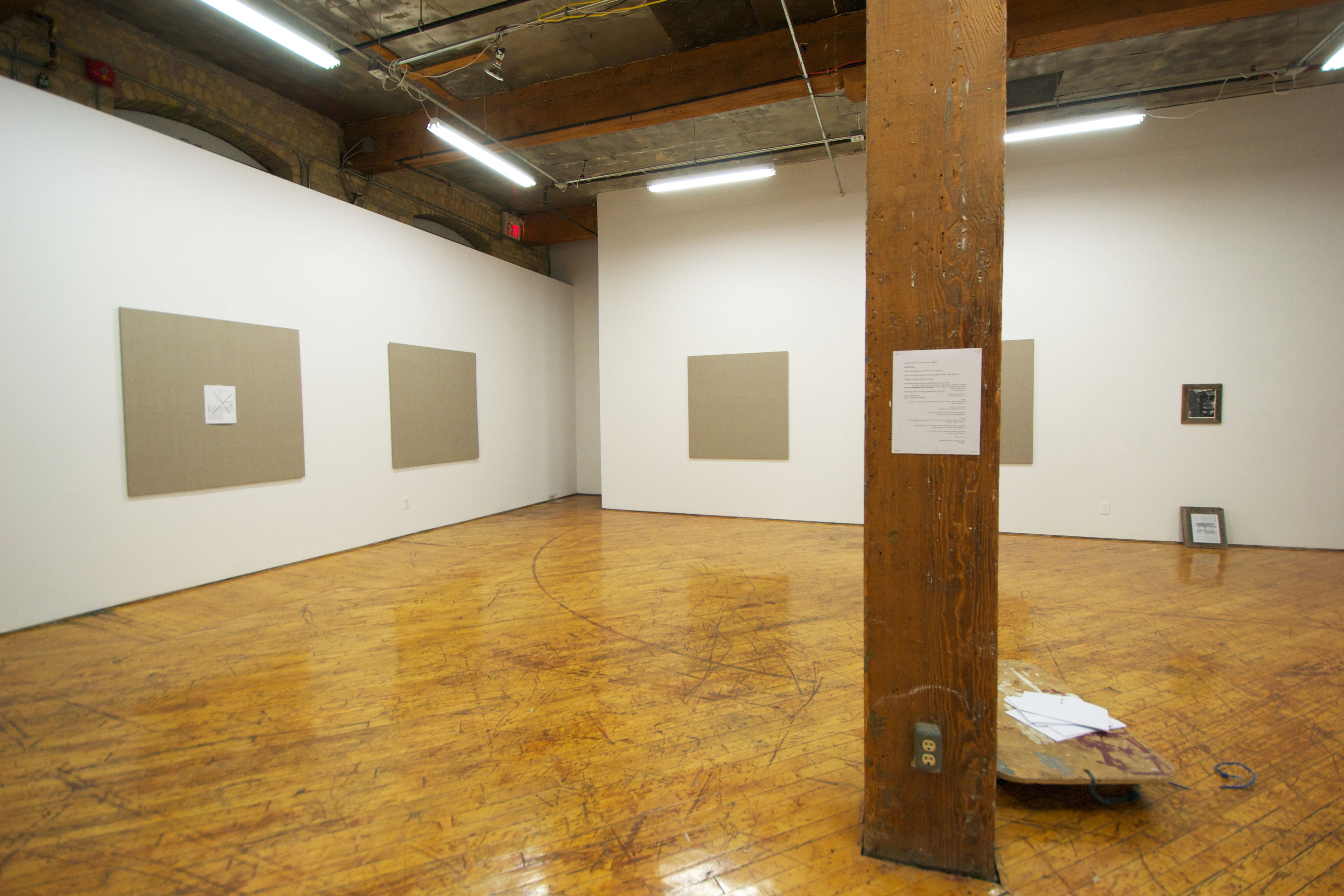 David Court, installation view of abstract work, with narrative element.