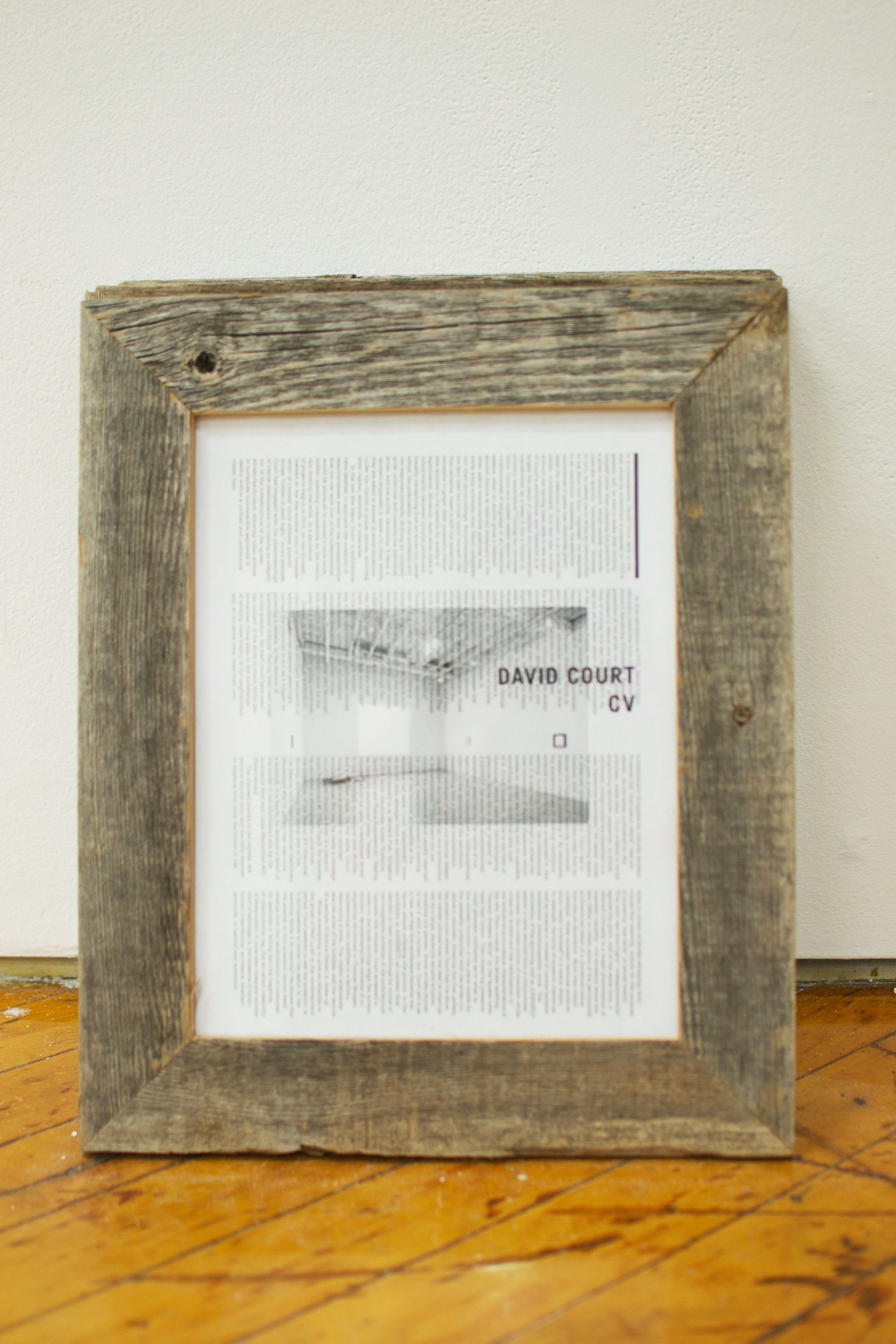 David Court, detail of text based artwork.