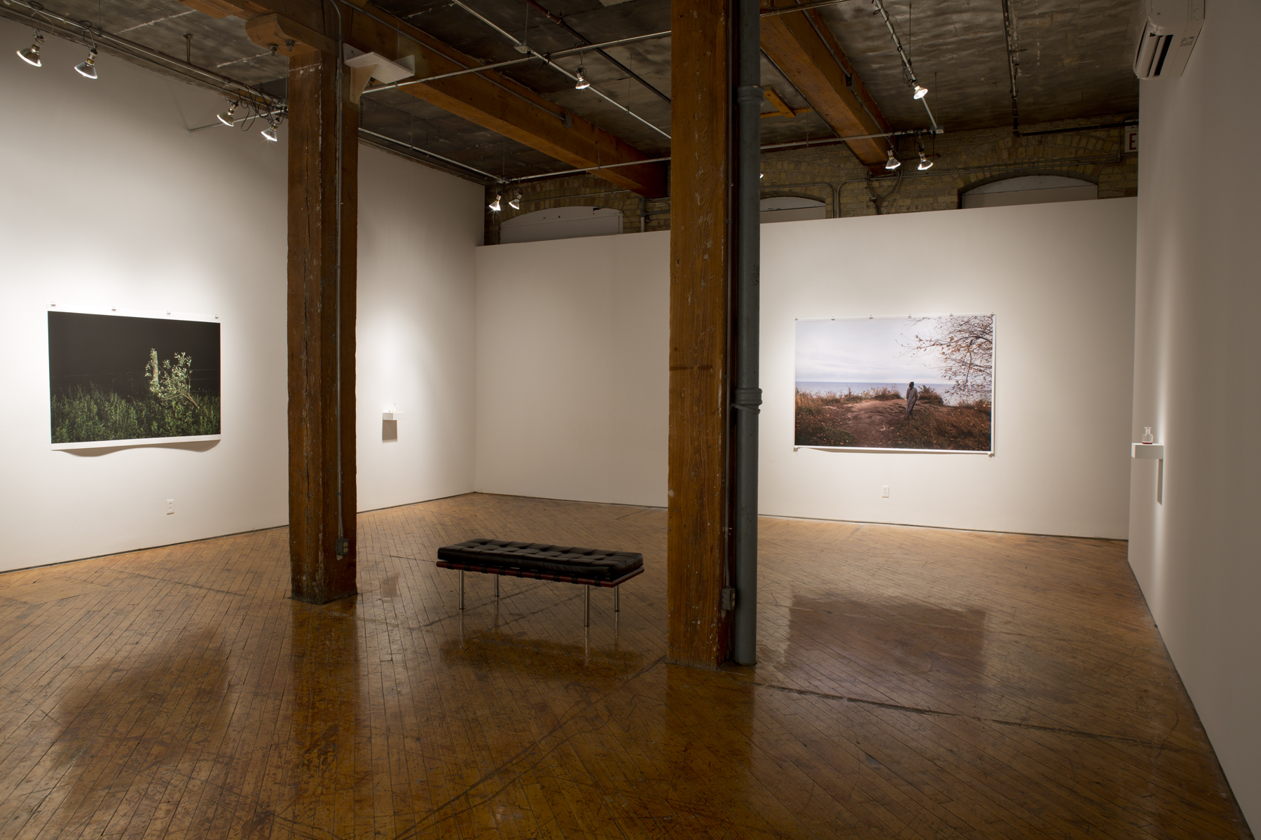 Nina Leo, Moez Surani, installation view of prints.