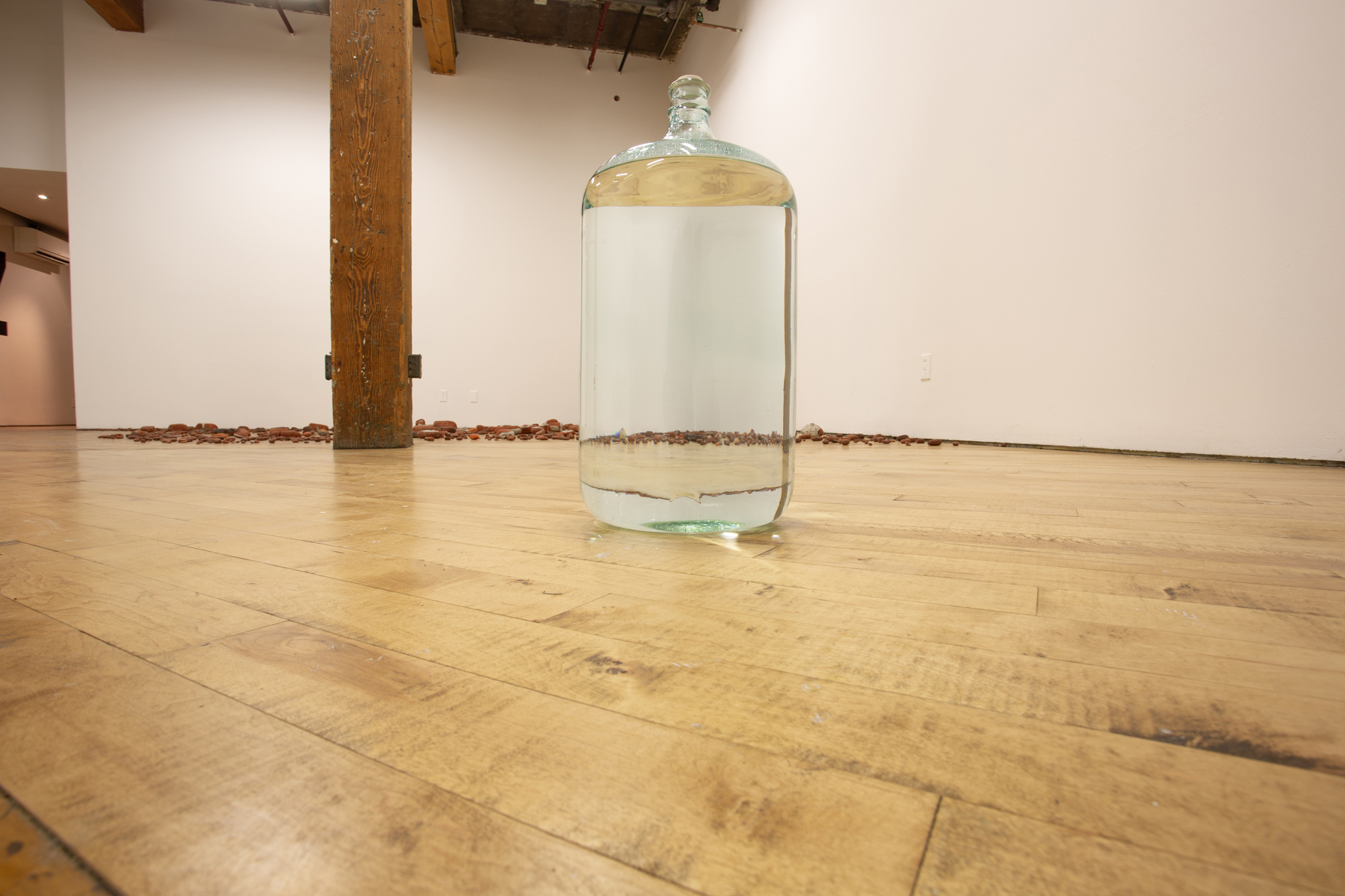 Julie Oh, installation, glass water jug.