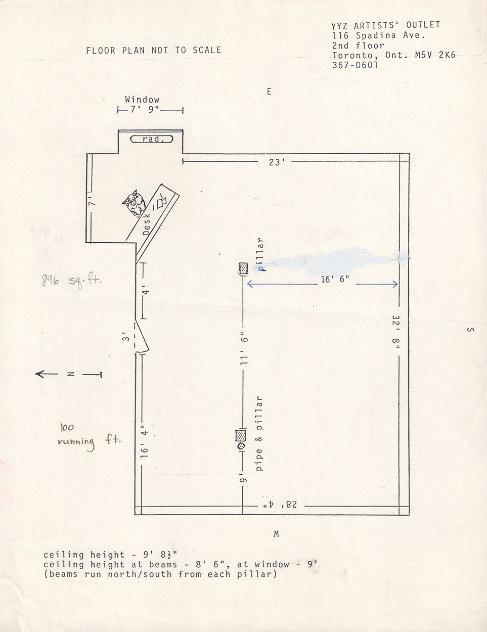 Floor plan of the art gallery at 116 Spadina