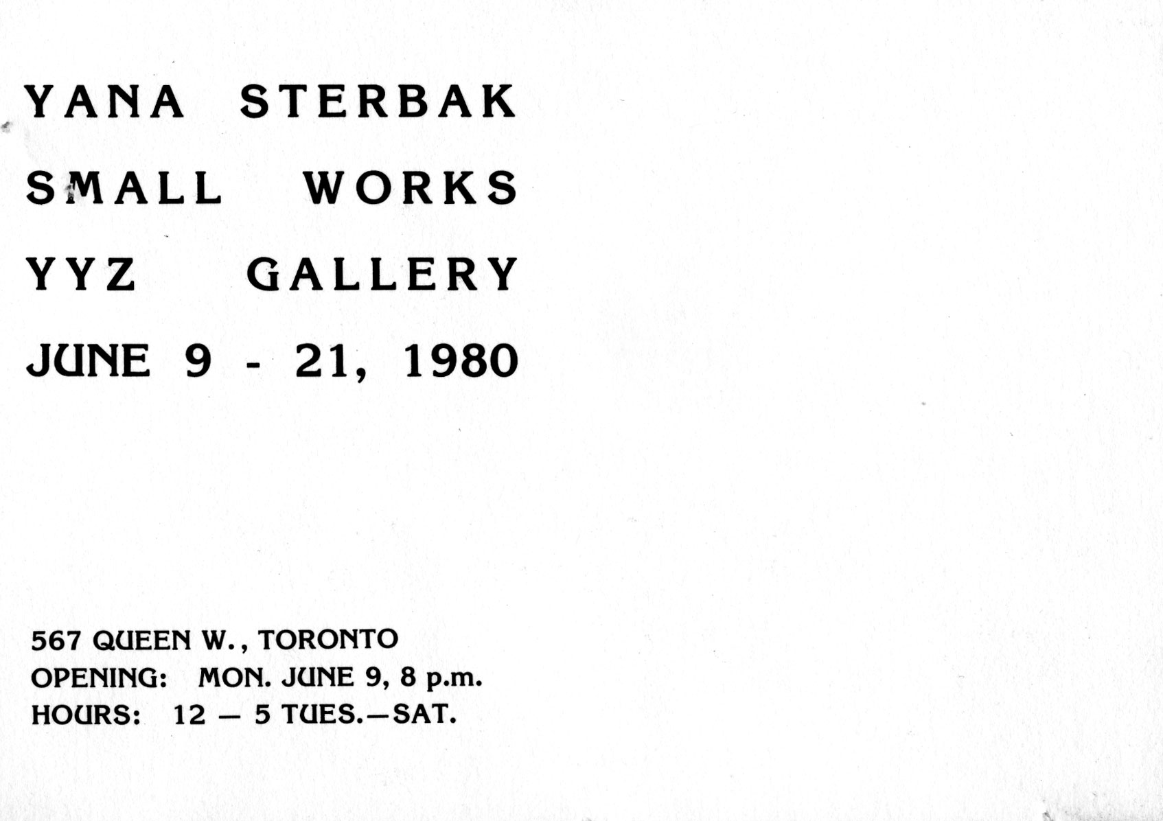 scanned black and white exhibition flyer