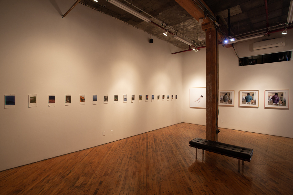 Jake Kimble: display of images printed on paper towels.