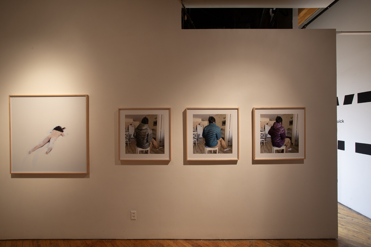Jake Kimble: Installation view of portraits.