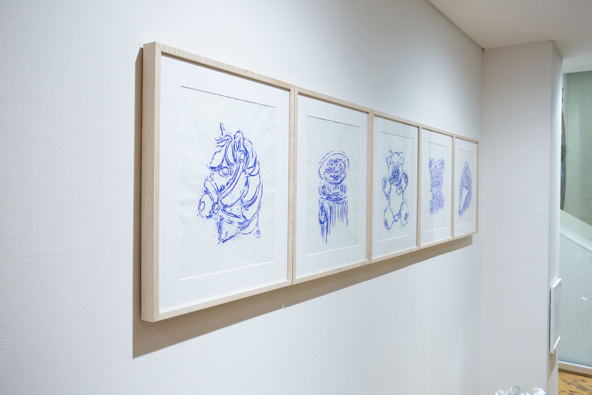 Anran Guo: Installation view, framed prints, window display.