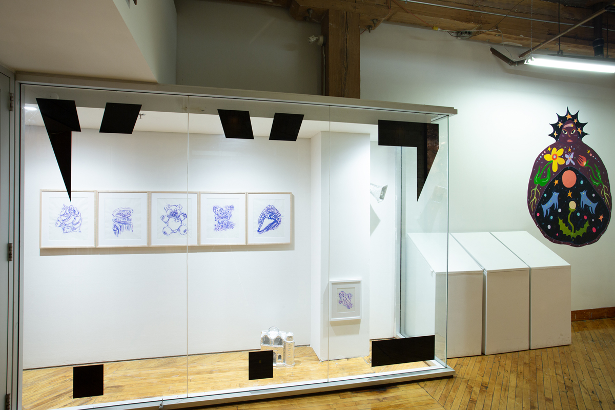 Anran Guo: Installation view, framed prints, window display.