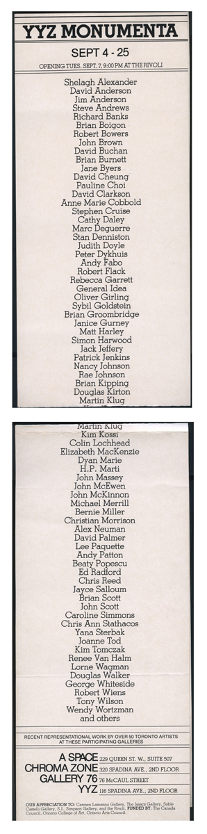 Monumenta, List of artists names.